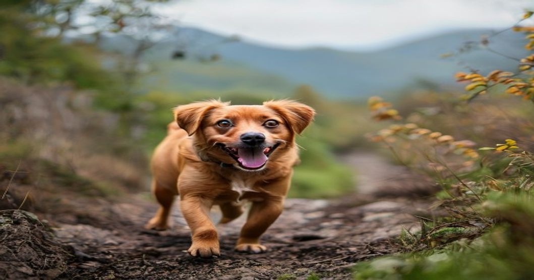 새로운 산책 코스를 탐험하는 강아지