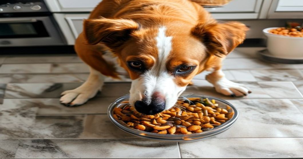 슬로우 피더 사용하는 강아지